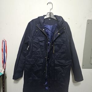 Men's Navy Hooded Parka